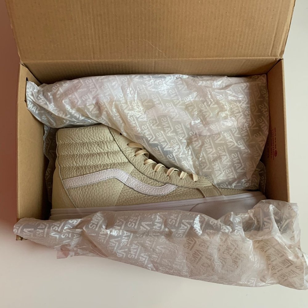 VANS SK8-HI REISSUE DX Ivory/White Tumble Leather - Picture 2 of 3